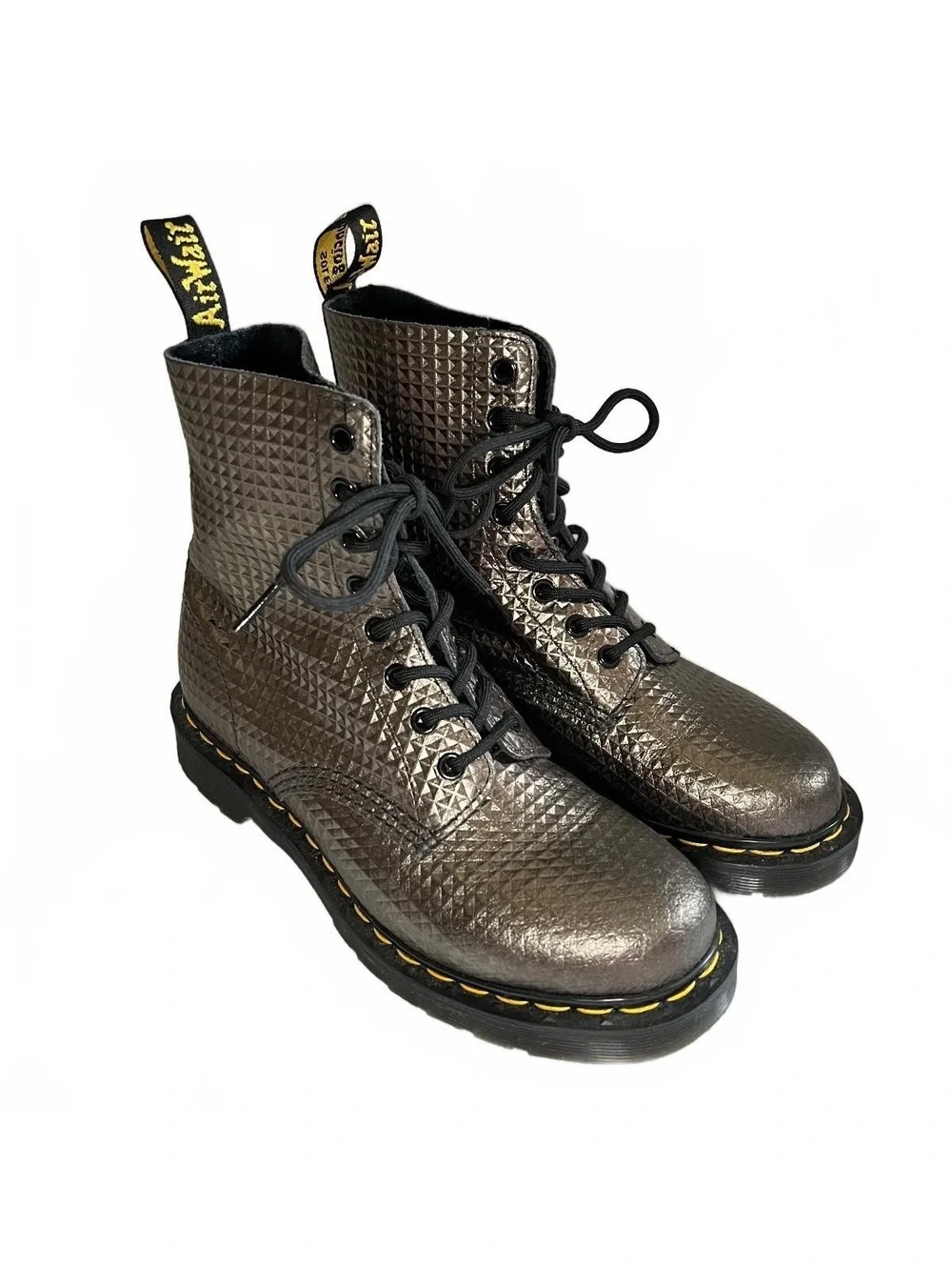 Dr. Martens 1460 Pascal Metallic Pewter Boots US 8